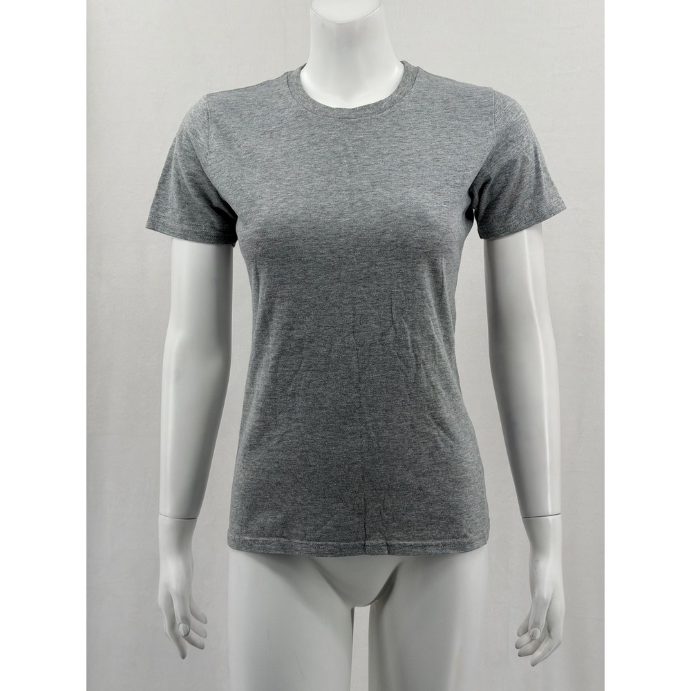 Port & Company Top Womens XS Gray Ring Spun Cotton Blend Crew Neck T-Shirt Basic